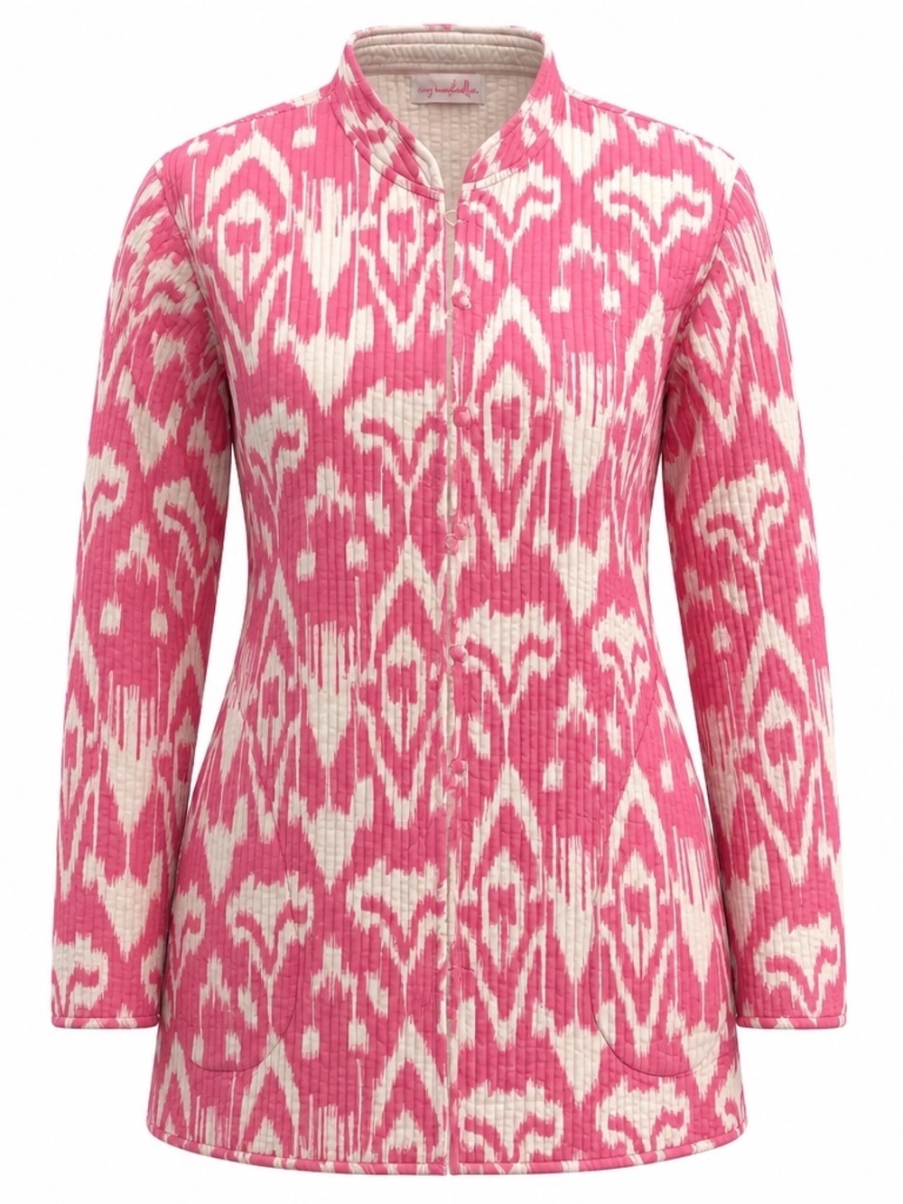 Mary Marshmallow pink white tie dye quilted reversible jacket - size Large